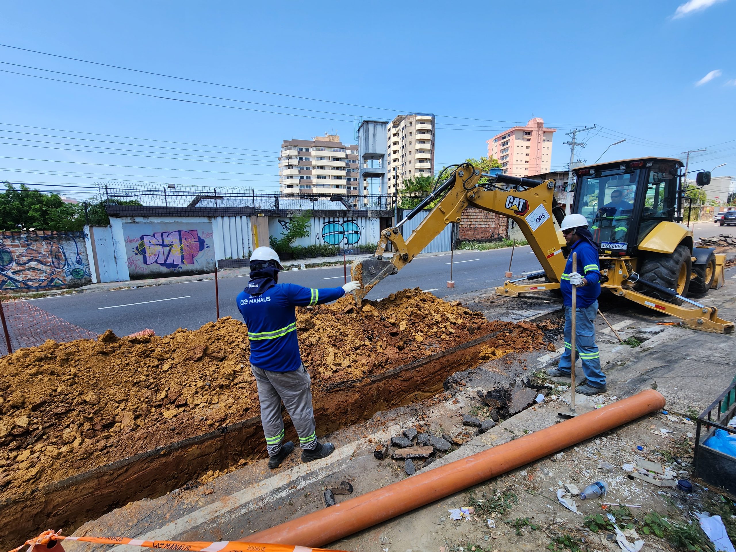 Alvorada e mais seis áreas recebem frentes de obras de esgoto em Manaus; Confira