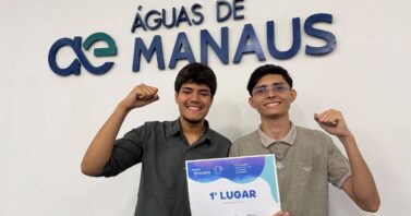 Estudantes de Manaus criam solução para reaproveitamento de água da máquina de lavar e vencem premiação da Águas de Manaus